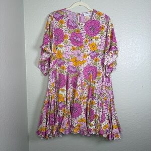 Storia Anthropologie Floral Oversized Flowy Mini Summer Dress Size Medium
